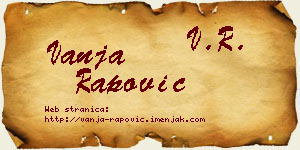 Vanja Rapović vizit kartica